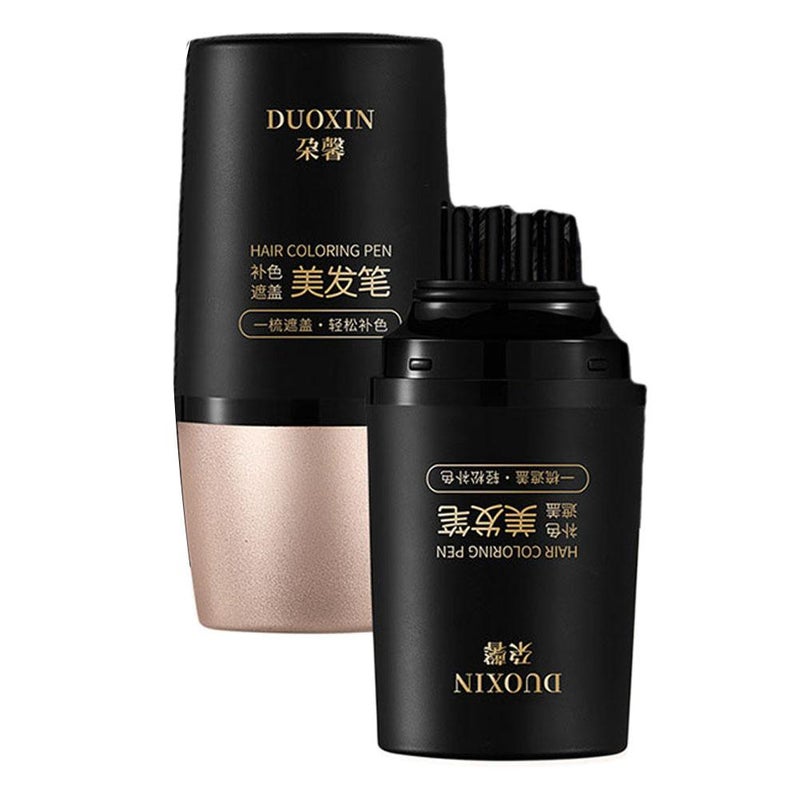 Duoxin Gray Hair Cover Pen with Color Touch-up and Comb - One-time Touch-up for Gray Hair, Waterproof, Sweatproof, and Natural